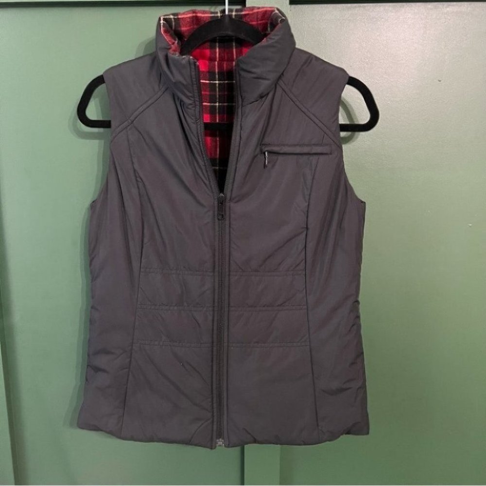 Pendleton Petites Red Wool Plaid Reversible Vest - Picture 5 of 12
